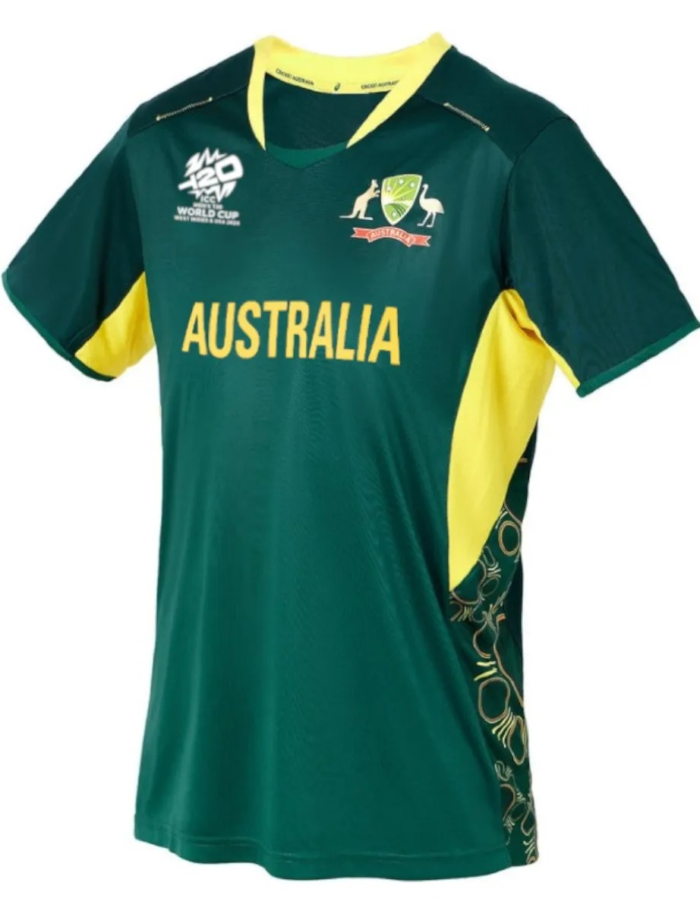 Australia T20 World Cup 2024 cricket jersey for fans, fully sublimated, lightweight, quick-dry, available
