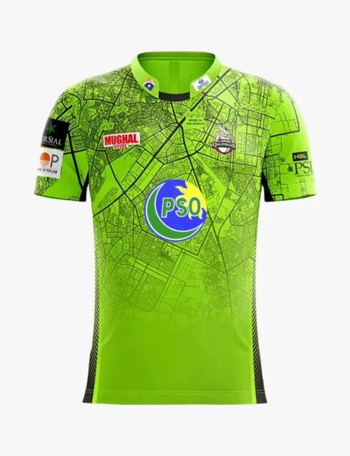 Lahore Qalandars PSL 2024 home cricket jersey fan edition, fully sublimated, lightweight and quick-dry, S to 2XL
