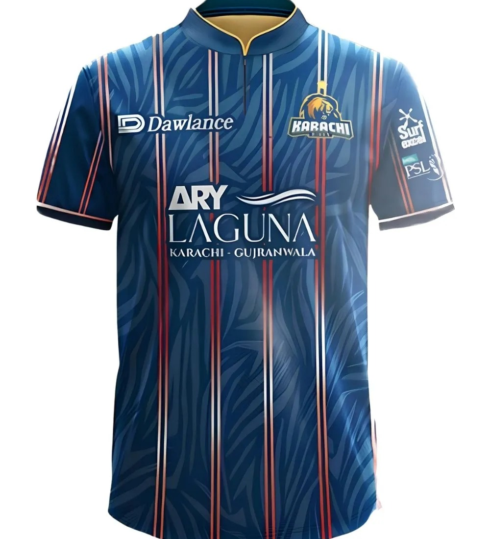 Karachi Kings PSL Shirt 2025 fan edition, fully sublimated cricket jersey with lightweight moisture-wicking fabric