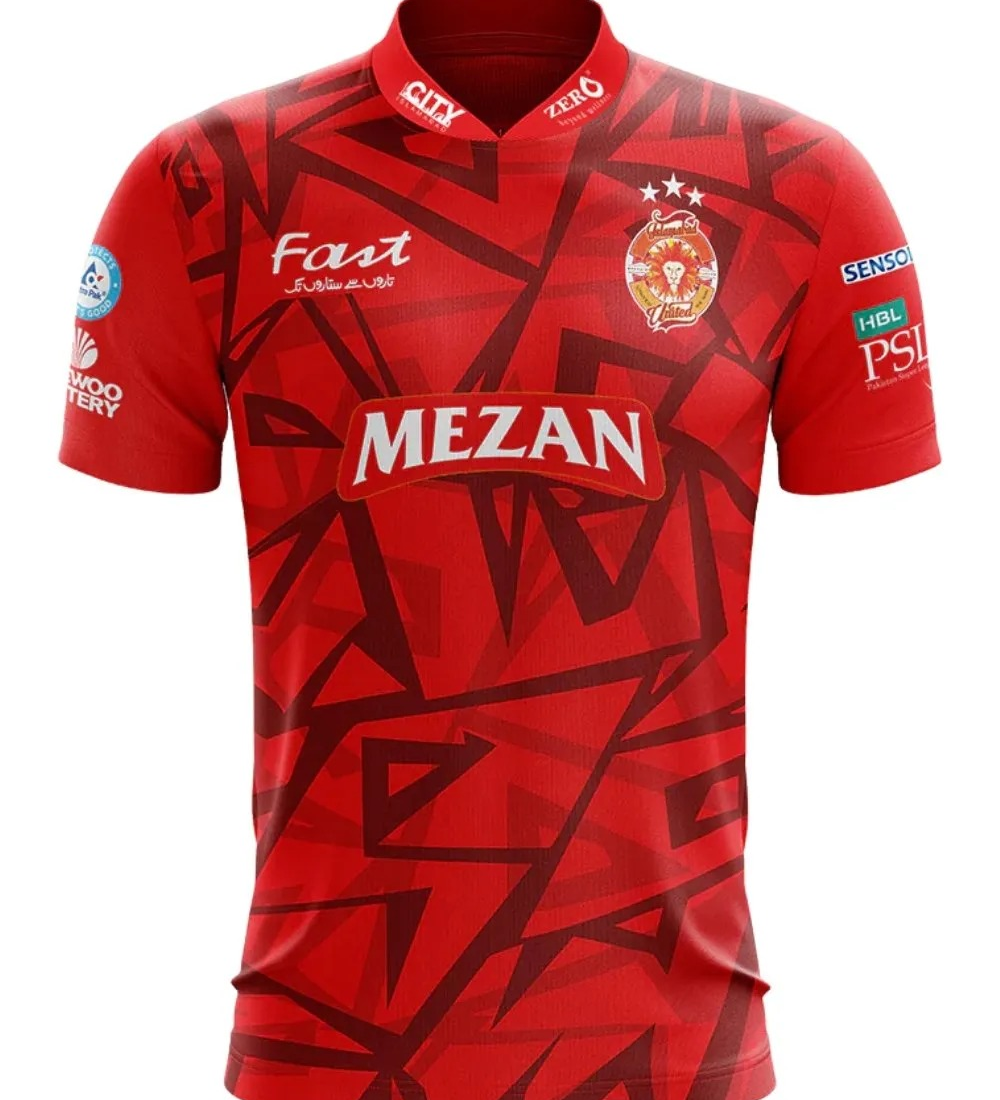 IU 2025 home jersey for PSL, fully sublimated cricket shirt available in S to 2XL