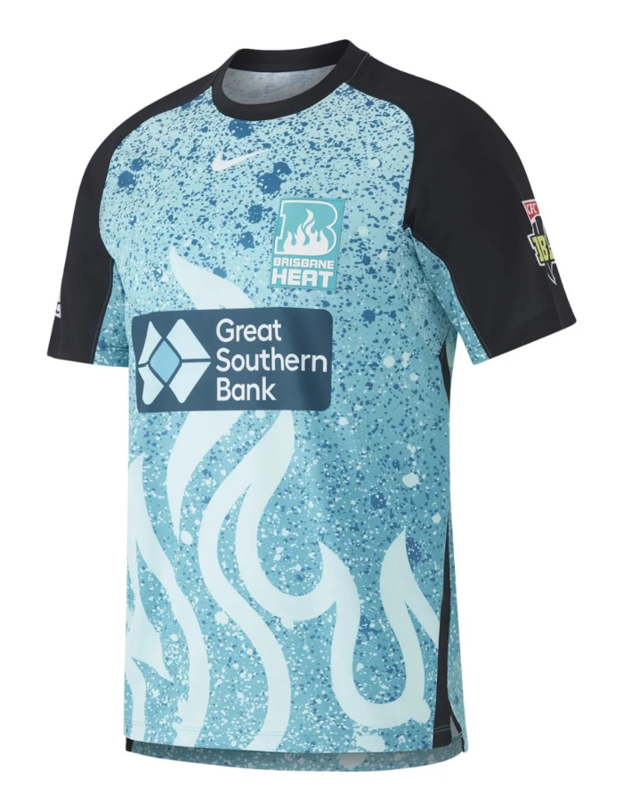Brisbane Heat 2025 replica jersey, lightweight breathable polyester cricket shirt