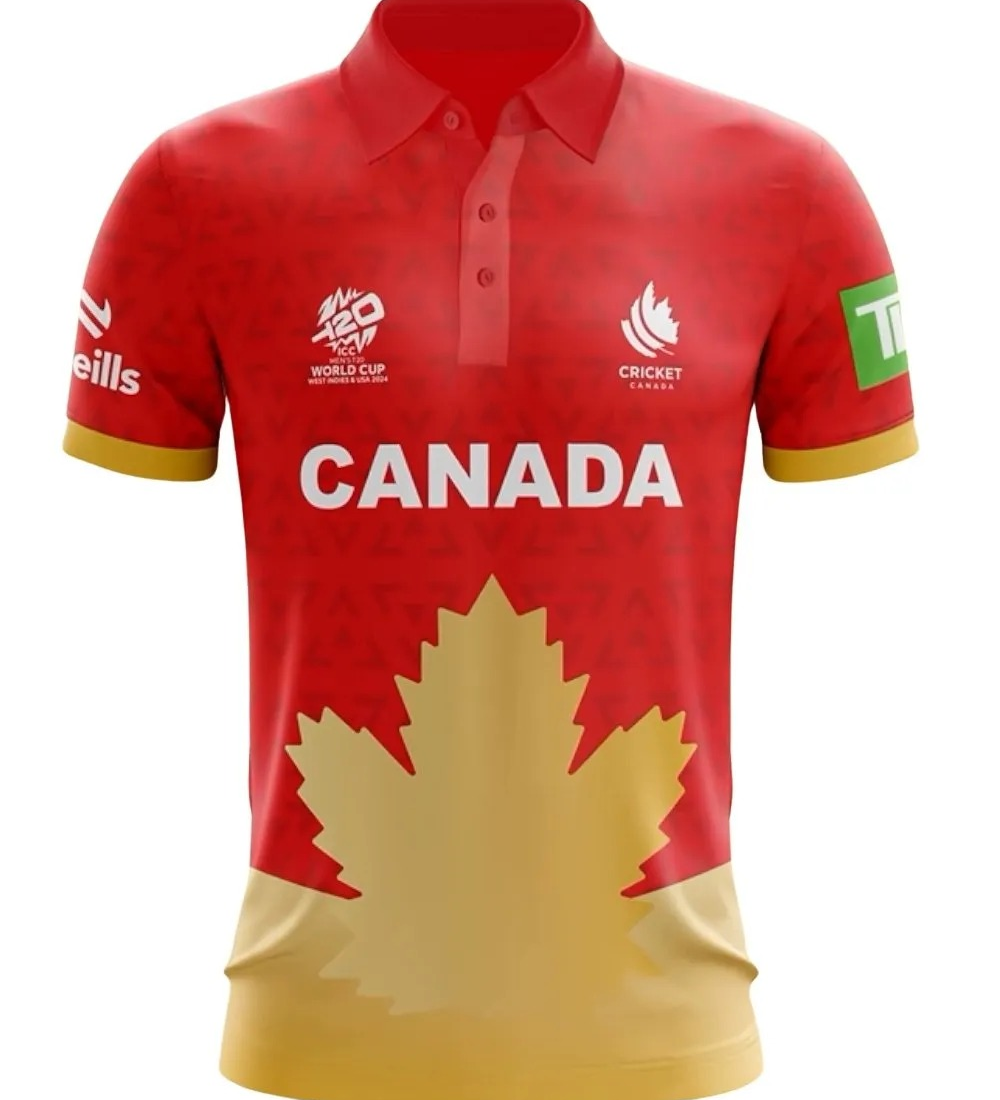 ICC T20 2024 Canada cricket shirt, export-grade fan edition, quick-dry fabric