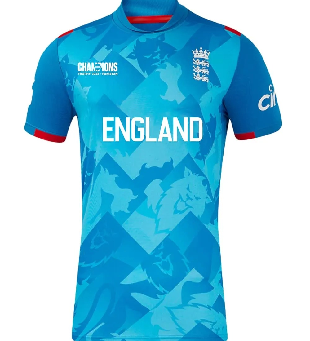 ICC Champions Trophy 2025 England cricket shirt, export-grade sublimated design