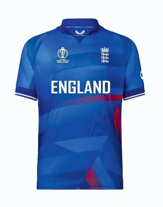 England 2023 ODI World Cup replica cricket jersey, fully sublimated fan edition