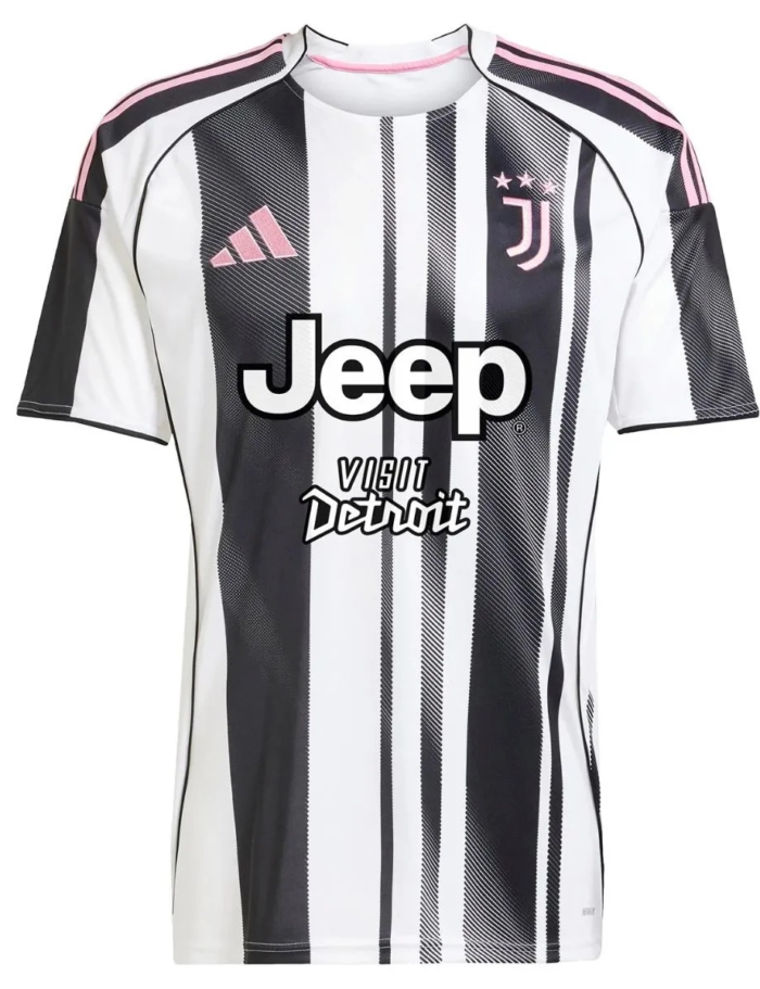 Juve 2025–26 home football jersey, sublimated fan edition jersey