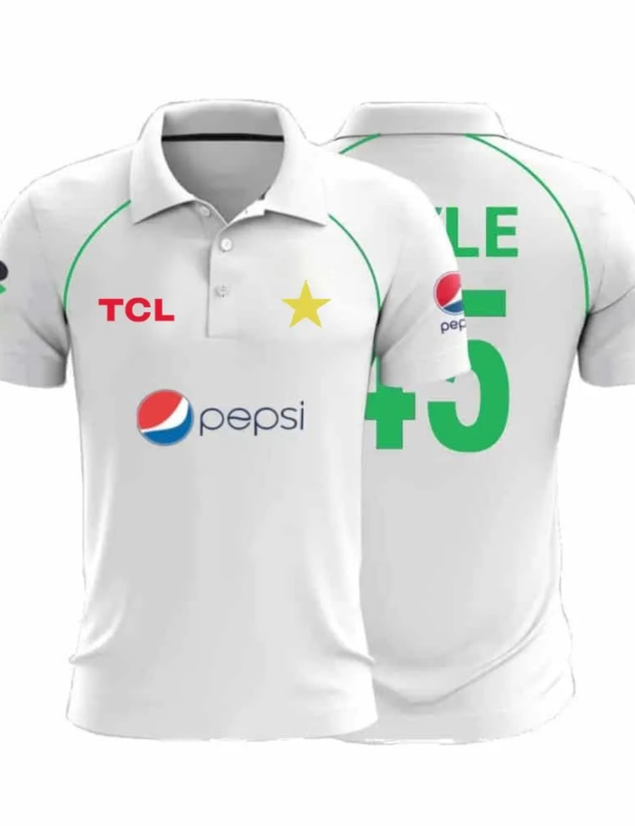 Pakistan cricket Test shirt 2023 classic white design