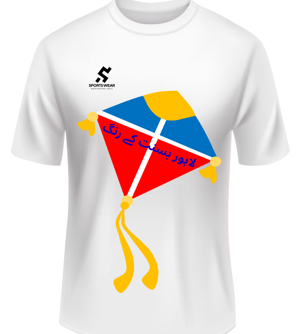 Basant Festival Shirt 2026 white shirt with colorful kite design