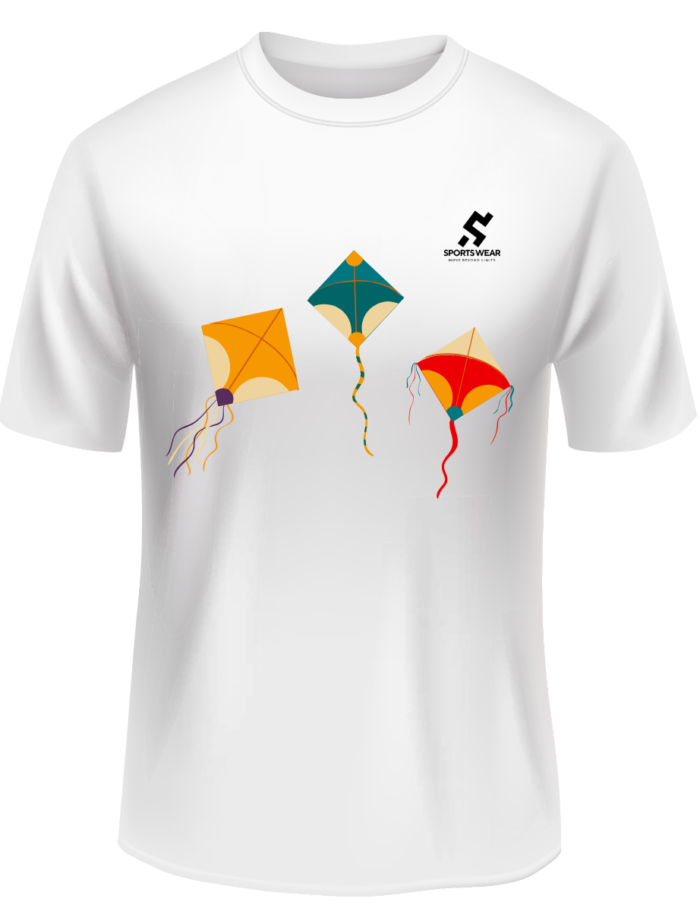 Patang-e-Lahore Shirt 2026 white shirt with colorful kite design