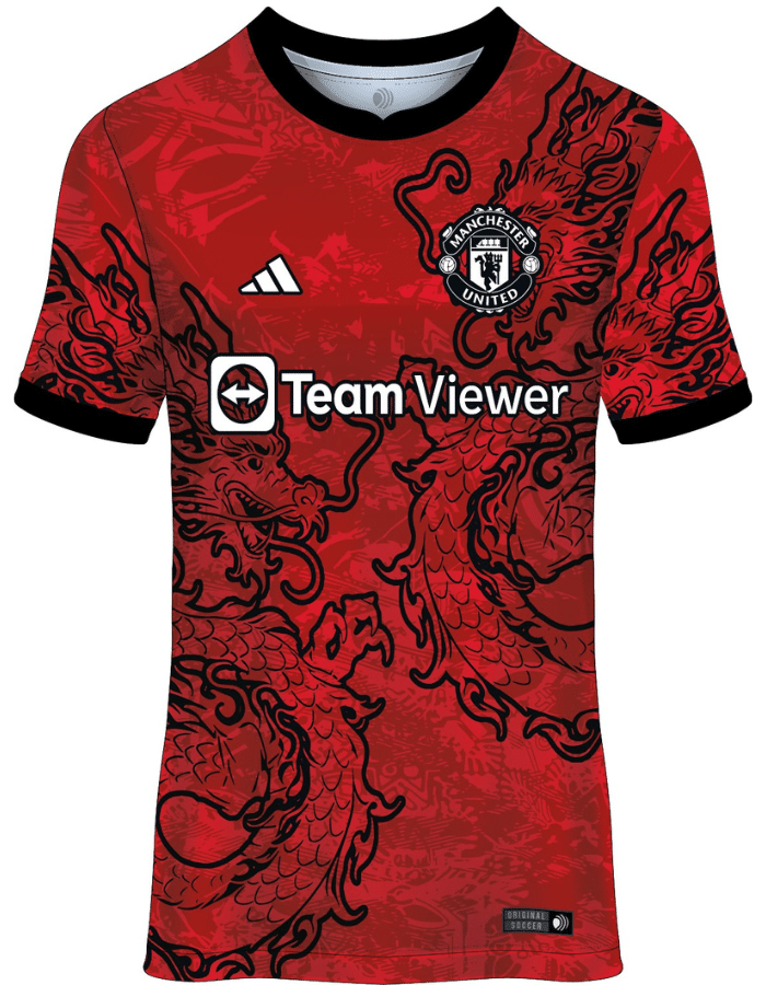 The Manchester United Concept Dragons 2023 jersey is a striking fan-made design that reimagines the club’s legendary identity with fierce dragon-inspired artwork. This concept shirt represents power, dominance, and passion—qualities deeply associated with Manchester United’s global legacy. Designed for supporters who appreciate creativity beyond official releases, the Dragons concept jersey stands out as a bold visual statement while staying connected to the club’s iconic red tradition.