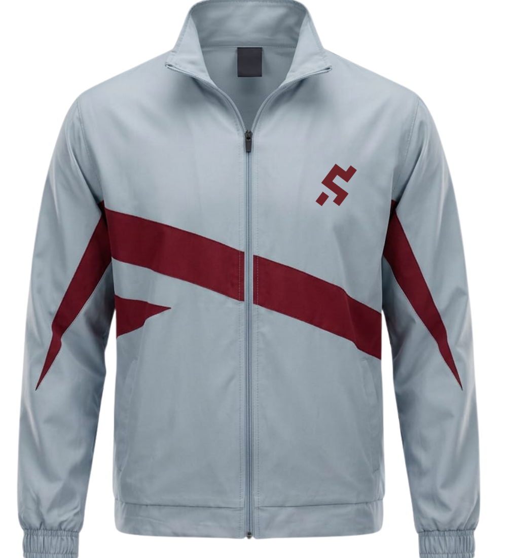 Maroon Panel Tracksuit Jacket made with premium Micro Stretch Fabric