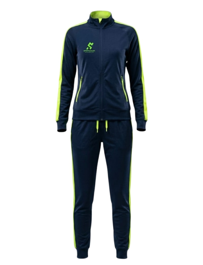 Navy Blue Panel Sports Tracksuit